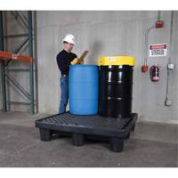 Ultra-Spill Pallet mod&egrave;le &eacute;conomique, 4 barils, Capacit&eacute; de d&eacute;versement 66 gal. US, 53" x 53" x 11,8" Haskins Industrial Inc.