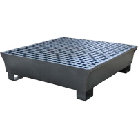 Ultra-Spill Pallet en acier, 4 barils, Capacit&eacute; de d&eacute;versement 68 gal. US, 49,1" x 47,1" x 10,9" Haskins Industrial Inc.