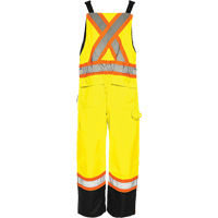 TO1 Winter Traffic Overalls, Polyester, Small, Black/High Visibility Lime-Yellow Haskins Industrial Inc.