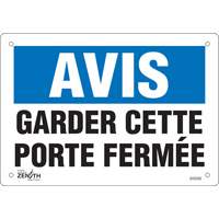 "Porte ferm&eacute;e" Sign, 7" x 10", Vinyl, French Haskins Industrial Inc.