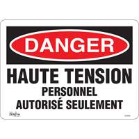"Haute tension" Sign, 10" x 14", Vinyl, French Haskins Industrial Inc.