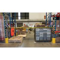 Magnetic Wall Mount Barrier with Magnetic Tape, Plastic, Magnetic Mount, 15', Black and Yellow Tape Haskins Industrial Inc.