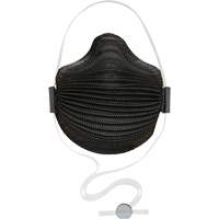 Masques jetables AirWave s&eacute;rie M noirs avec SmartStrap et embout nasal, N95, Certifi&eacute; NIOSH, Moyen/grand Haskins Industrial Inc.