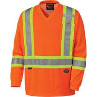 6984 Traffic Micro Mesh Long-Sleeved Safety Shirt, Small, High Visibility Orange Haskins Industrial Inc.