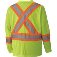 6985 Traffic Micro Mesh Long-Sleeved Safety Shirt, Small, High Visibility Lime-Yellow Haskins Industrial Inc.
