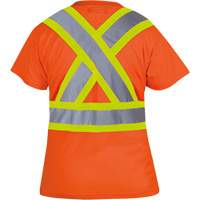 6948 Women's Bird's-Eye Safety T-Shirt, Polyester, X-Small, High Visibility Orange Haskins Industrial Inc.