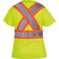 6949 Women's Bird's-Eye Safety T-Shirt, Polyester, X-Small, High Visibility Lime-Yellow Haskins Industrial Inc.