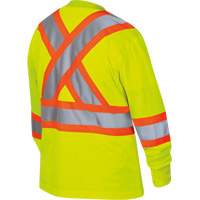 6969 Women's Bird's-Eye Long-Sleeved Safety Shirt, Polyester, X-Small, High Visibility Lime-Yellow Haskins Industrial Inc.