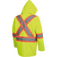 5628 The Rock  Waterproof Safety Jacket, Polyester/Polyurethane, High Visibility Lime-Yellow, Small Haskins Industrial Inc.