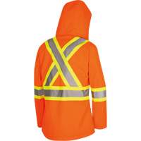 5626W The Rock Women's 300D  Quilted Safety Parka, Polyester/Polyurethane, High Visibility Orange, X-Small Haskins Industrial Inc.
