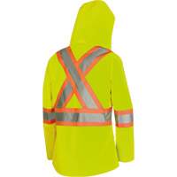 5628W The Rock Women's 300D  Quilted Safety Parka, Polyester/Polyurethane, High Visibility Lime-Yellow, X-Small Haskins Industrial Inc.