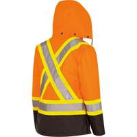 5020BBW Women's  7-in-1 Waterproof Jacket with Hood, Polyester/Polyurethane, High Visibility Orange, X-Small Haskins Industrial Inc.
