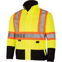5771 Waterproof Reversible Safety Jacket, Polyester/Polyurethane, High Visibility Lime-Yellow, Small Haskins Industrial Inc.