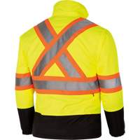 5771 Waterproof Reversible Safety Jacket, Polyester/Polyurethane, High Visibility Lime-Yellow, Small Haskins Industrial Inc.