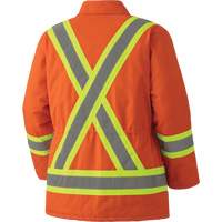 5537A Quilted Duck Safety Parka, High Visibility Orange, Small Haskins Industrial Inc.