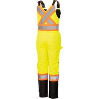 5041BBW Women's High-Visibility Waterproof Safety Overalls, Polyester, X-Small, Black/High Visibility Lime-Yellow Haskins Industrial Inc.