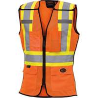 486 Women's High-Visibility Safety Tear-Away Vest, High Visibility Orange, X-Small, Polyester Haskins Industrial Inc.