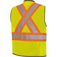 6895 High-Visibility Zip Front Bi-Colour Safety Vest, Black/High Visibility Lime-Yellow, 2X-Large/3X-Large, Polyester Haskins Industrial Inc.