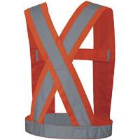 5491 High-Visibility 4" Wide Adjustable Safety Sash, Meets/Exceeds CSA Z96 Class 2 - Level 2, High Visibility Orange, Silver Reflective Colour, One Size Haskins Industrial Inc.