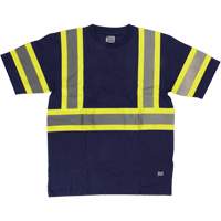 Short Sleeve Safety T-Shirt, Cotton, X-Small, Navy Blue Haskins Industrial Inc.