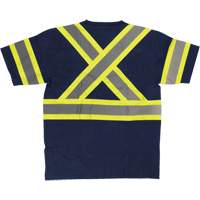 Short Sleeve Safety T-Shirt, Cotton, X-Small, Navy Blue Haskins Industrial Inc.