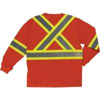 Long Sleeve Safety T-Shirt, Cotton, X-Small, High Visibility Orange Haskins Industrial Inc.