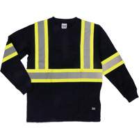 Long Sleeve Safety T-Shirt, Cotton, X-Small, Black Haskins Industrial Inc.