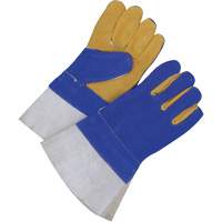Gants pour soudeur doubl&eacute;s avec poignet de 5", Cuir de vache refendu, Taille 2T-Grand Haskins Industrial Inc.
