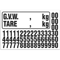 Trousse de num&eacute;rotation de la masse brute du v&eacute;hicule (MBV) pour camion, Num&eacute;ros/lettres/ponctuation assortis, Noir Haskins Industrial Inc.