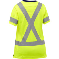 Bisley&reg; Women's X-Back Short Sleeve Shirt, Poly-Cotton, Small, High Visibility Lime-Yellow Haskins Industrial Inc.