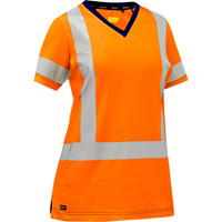 Bisley&reg; Women's X-Back Short Sleeve Shirt, Poly-Cotton, Small, High Visibility Orange Haskins Industrial Inc.