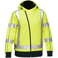 Coton ouat&eacute; doubl&eacute; de sherpa avec capuchon &agrave; fermeture &eacute;clair compl&egrave;te et X au dos Bisley pour femmes, Petit, Jaune lime haute visibilit&eacute; Haskins Industrial Inc.