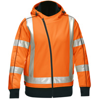 Coton ouat&eacute; doubl&eacute; de sherpa avec capuchon &agrave; fermeture &eacute;clair compl&egrave;te et X au dos Bisley pour femmes, Petit, Orange haute visibilit&eacute; Haskins Industrial Inc.