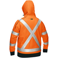 Coton ouat&eacute; doubl&eacute; de sherpa avec capuchon &agrave; fermeture &eacute;clair compl&egrave;te et X au dos Bisley pour femmes, Petit, Orange haute visibilit&eacute; Haskins Industrial Inc.
