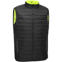 Bisley&reg; X-Back Reversible Puffer Vest, High Visibility Lime-Yellow, Small, Polyester Haskins Industrial Inc.