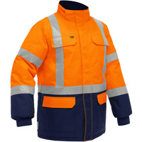 Bisley&reg; X-Back Extreme Cold Jacket with Navy Bottom, Polyester, High Visibility Orange, Small Haskins Industrial Inc.