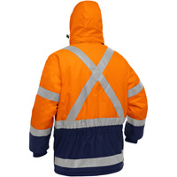 Bisley&reg; X-Back Extreme Cold Jacket with Navy Bottom, Polyester, High Visibility Orange, Small Haskins Industrial Inc.