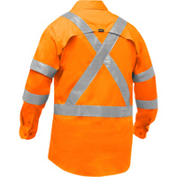 Bisley&reg; X-Back Women's Long Sleeve Work Shirt with X-Airflow, Poly-Cotton, Small, High Visibility Orange Haskins Industrial Inc.
