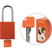 Cadenas de verrouillage de s&eacute;curit&eacute; Velocity Plus, Orange, Cl&eacute;s identiques, Aluminium, Largeur de 1-1/2" Haskins Industrial Inc.