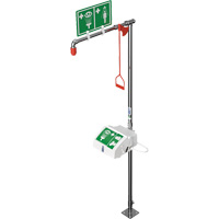 Douche combin&eacute;e avec cuvette ferm&eacute;e en ABS et entr&eacute;e inf&eacute;rieure, Socle Haskins Industrial Inc.