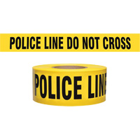 "Police Line Do Not Cross" Contractor-Grade Barricade Tape, English, 3" W x 1000' L, 2 mils, Black on Yellow Haskins Industrial Inc.