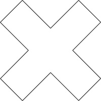Floor Marking Shapes, Cross, 9.5" L x 3.5" W, White, Vinyl Haskins Industrial Inc.