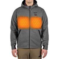 M12 Heated Hoodie (Jacket Only), Men's, Medium, Grey, Poly-Cotton Haskins Industrial Inc.