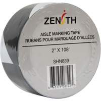 Aisle Marking Tape, 2" x 108', PVC, Black and White Haskins Industrial Inc.