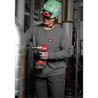 GRIDIRON Long Sleeve Pocket T-Shirt, Women's, X-Small, Blue Haskins Industrial Inc.