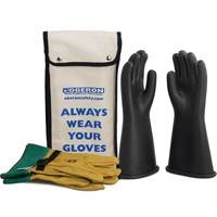 Class 1 Rubber Electrical Glove Kit, 8, 14" L, 37 cal/cm², NFPA 70E Haskins Industrial Inc.