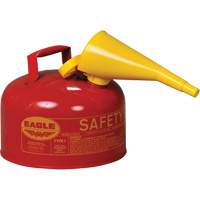 Safety Can for Flammables with Funnel, Type I, Galvanized Steel, 2.5 US gal., Red, FM Approved/UL/ULC Listed Haskins Industrial Inc.