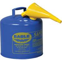 Safety Can for Kerosene with Funnel, Type I, Galvanized Steel, 5 US gal., Blue, FM Approved/UL/ULC Listed Haskins Industrial Inc.