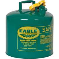 Safety Can for Combustibles, Type I, Galvanized Steel, 5 US gal., Green, FM Approved/UL/ULC Listed Haskins Industrial Inc.