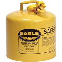 Safety Can for Diesel, Type I, Galvanized Steel, 5 US gal., Yellow, FM Approved/UL/ULC Listed Haskins Industrial Inc.